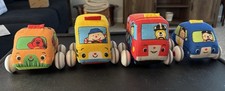 Set of 4 Melissa  Doug K  s Kids Pull-Back Vehicle 4 Cars Trucks Soft Baby Toy
