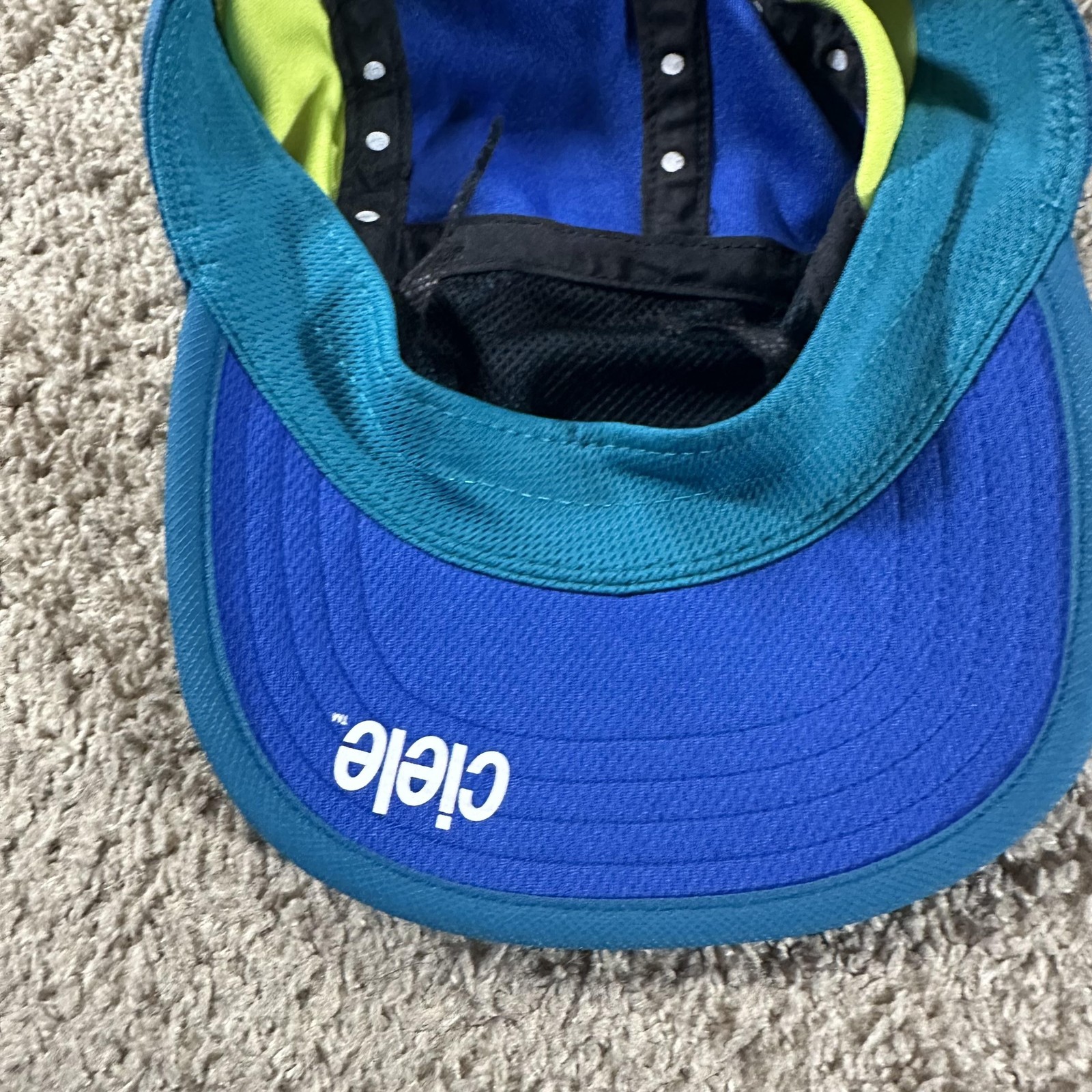 Ciele Athletics Hat Cap Strap Back Men Blue 5 Panel Runninng Coolwick Mesh