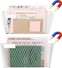 Magnetic file holder for cabinets, fridge, whiteboard - 2 packs