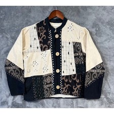 Coldwater Creek Vintage Jacket Womens Small Patchwork Embroidered Batik Boho