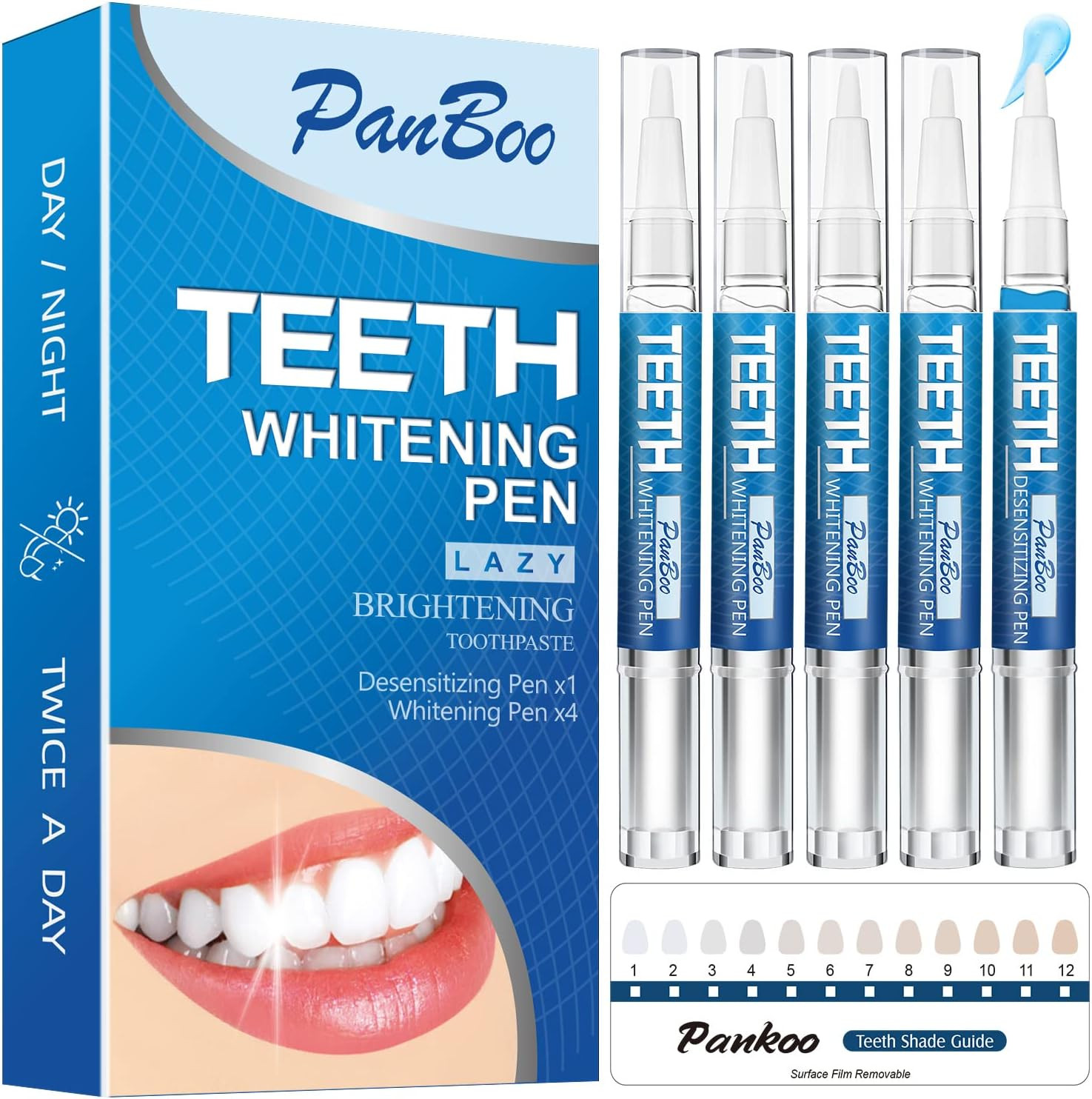 Teeth Whitening Pens 5 Pack – 70+ Uses, No Sensitivity, Stain Remover Gel