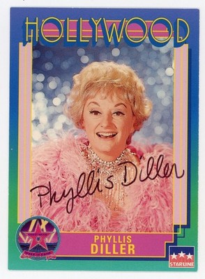 Phyllis Diller-Signed 1991 Starline Hollywood #215 Trading Card