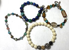 4 gemstone Glass Beaded Bracelets