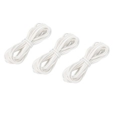 5.47 Yards 2.6mm Flat Leather Cord Suede String for DIY Crafts, White 3Pcs