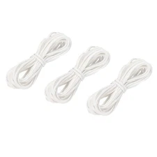 5.47 Yards 2.6mm Flat Leather Cord Suede String for DIY Crafts, White 3Pcs