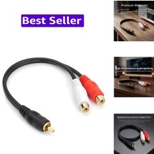 RCA M to 2 RCA F Stereo Audio Y Adapter Subwoofer Cable 24k Gold Plated 1 Mal...