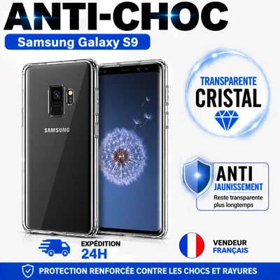 Coque Samsung Galaxy S9 Transparente Antichoc Silicone TPU Antidérapante - Photo 1/4