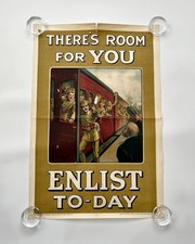WWI WORLD WAR ONE ORIGINAL RECRUITING POSTER - THERE'S ROOM FOR YOU ENLIST TODAY