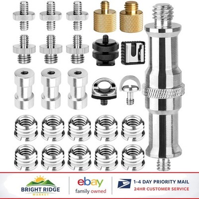 Complete Tripod Adapter Set, 1/4 to 3/8 Threaded Screws for Quick Release