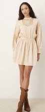 ASOS DESIGN tea stained high neck mini dress with panels lace trim size 2 NWT