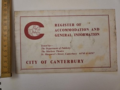 Vintage 1969 Canterbury Unterkunft & Reiseführer - Karte, Hotels, Sehenswürdigkeiten