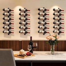 2 Pack 12 Bottle Wall Wine Rack for 24 Wine Bottles, DIY Detachable Wall Mount W