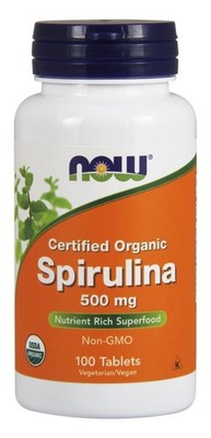 NOW Foods Spirulina Certified Organic, 500mg - 100 tabs (161,25 EUR/kg)