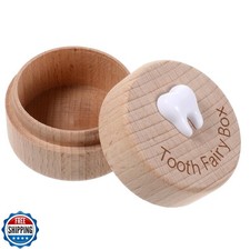 BOHUIZ Tooth Fairy Box for Girls and Boys, Wooden Tooth Fairy Box Dropped Too