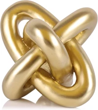 XMGZQ Gold Knot Decor for Coffee Table Book,Chain Link Living Room Decor Item fo