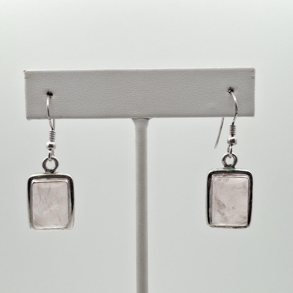 Signed SJ 925 Sterling Silver Rectangular Cabocho… - image 1