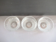 Arcoroc France set of 3 bowls 4" starburst clear glass dessert Vintage