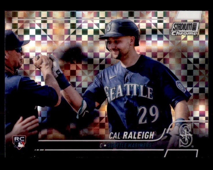 Cal Raleigh X-Fractor Rookie RC 2022 Topps Stadium Club Chrome Card 255 Mariners