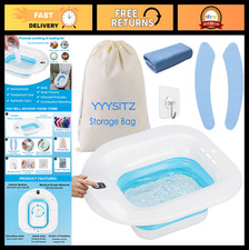 Sitz Bath for Hemorrhoids  Postpartum Care, Collapsible Hip Bath Basin, Blue