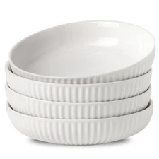 8 Inch Pasta Bowls, 30 oz Ceramic Dinner Bowls Set of 4, Bowl Plates for Kitc...