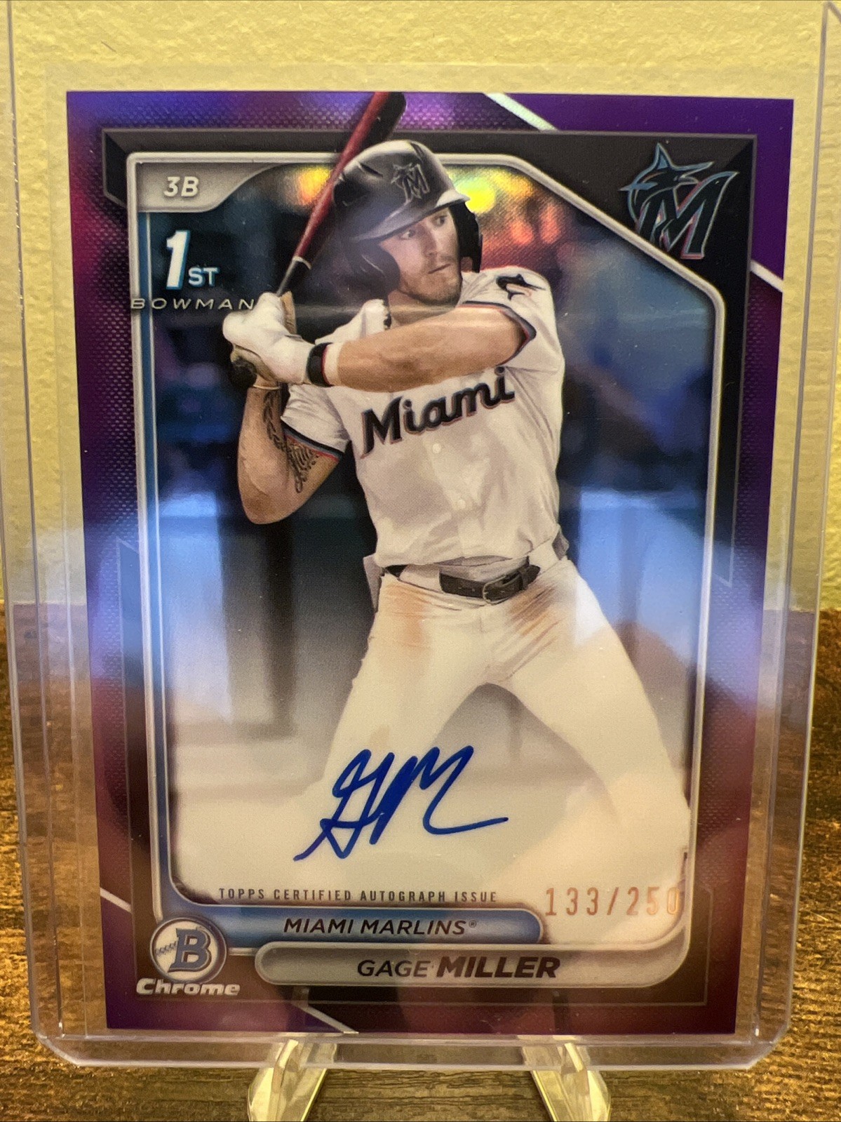 2024 Bowman Draft - Chrome Prospect Autographs Gage Miller #CPA-GM Purple /250