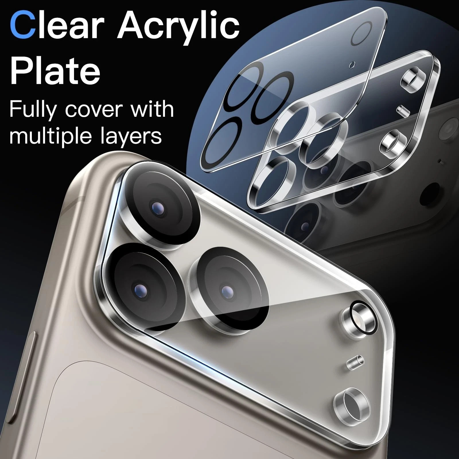 Camera Lens Protector for iPhone 17 Pro Max 6.9-Inch, 9H Tempered Glass, 3-Pack