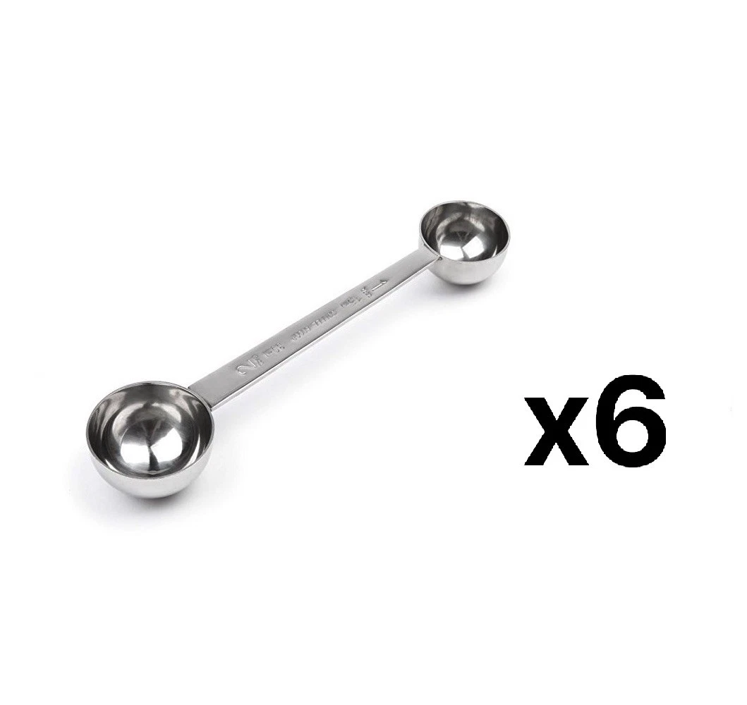 Fox Run Stainless Steel Double Coffee Scoop, 1 Tbsp./2 Tbsp. (6-Pack)