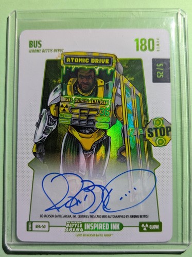 2025 Bo Jackson Battle Arena Bus Jerome Bettis Inspired Ink Glow Auto #5/25 HOF