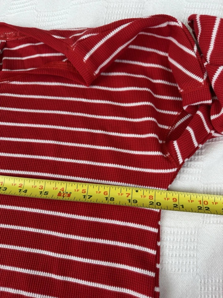 Gilligan O’Malley Womens Holiday Christmas Pajama Set Red White Striped Large - Image 3 of 4