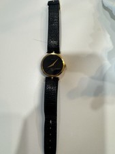 Gucci 3000M Swiss Made Quartz 32mm Gold Plated Black Dial Watch 30m