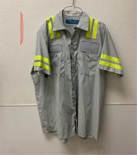 Lot Of 6 Large Hi  Vis,I CAN PUT YOUR NAME TOO, Gray Short Sleeve Cintas