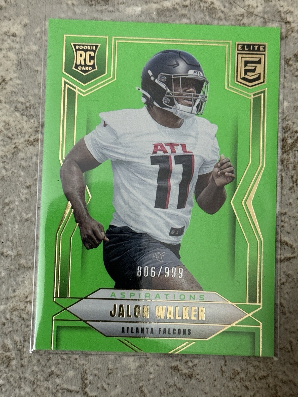 2025 Panini Donruss Elite Rookies Jalon Walker #165 Aspirations Lime Green /999