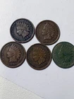 1901, 1903, 1905, 1906 & 1907 Indian Pennies