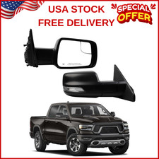 Right Passenger Side Mirror Compatible with 2019-2024 Ram 1500 w/Power Heated