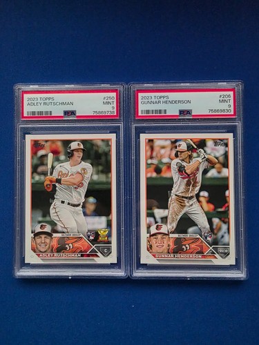2023 Topps - Gunnar Henderson/Adley Rutschman - Rookie - PSA 9