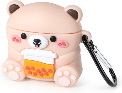 Cute Airpods 4 Case, Boba Tea Bear Airpods 4Th Generation (2024) Case Funny 3D C
