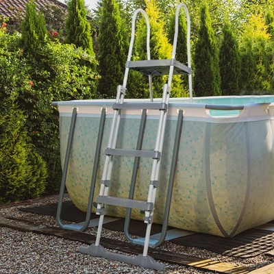 Outsunny 70'' Above Ground Swimming Pool Ladder, A Frame Entry Stairs