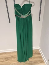 NWT True Decadence Green Ruched Embellished Prom Formal Dress Size US 10/UK 14