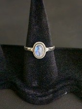 Sterling Silver Moonstone Ring Size 6 Ethereal Glow Brand New