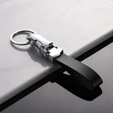 Car Luxury Leopard Head Genuine Leather Keychain Key Rings Holder Metal Keychain