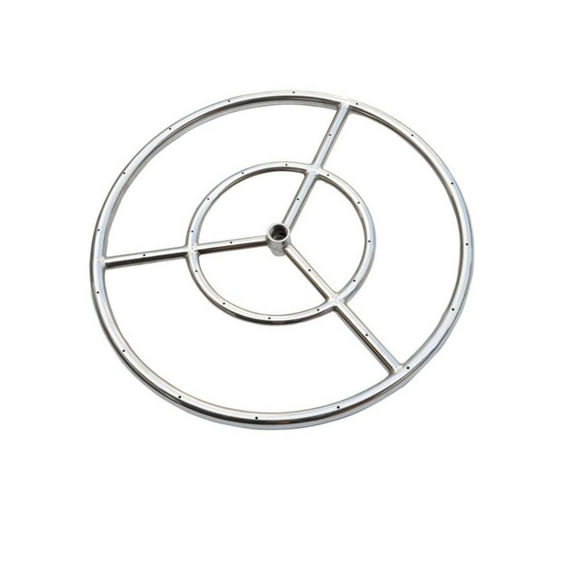 Onlyfire 24 Inch Stainless Steel Round Fire Pit Burner Ring Double