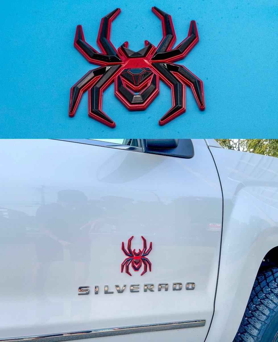 X Black Red Spider Emblem Fit F-150 Silverado Sierra RAM Black Widow  Edition