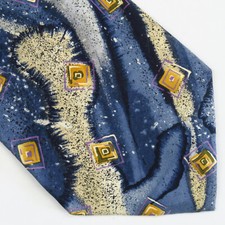 John Blair Mens Neck Tie Geometric Abstract Print Multicolor 100 Silk 59x3.75