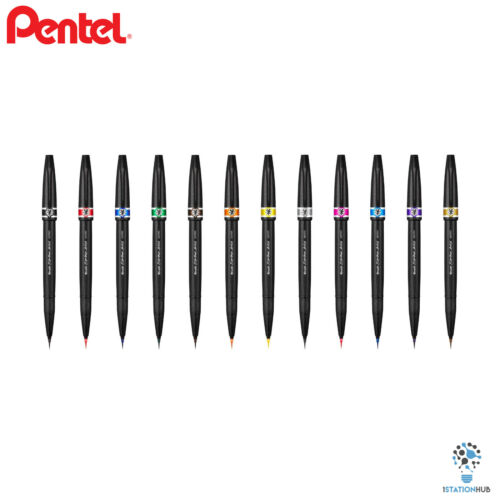 Pentel Artist Extra Fine Brush Sign Pen SESF30C | Calligraphy | 12 Colour Pens - Picture 1 of 4