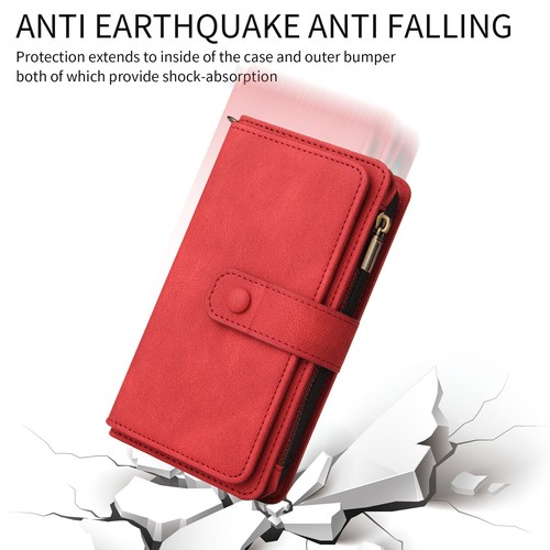 Luxury 15 Card New Zipped Multifunction Wrist Strap Wallet PU Leather Case Cover - Picture 6 of 21