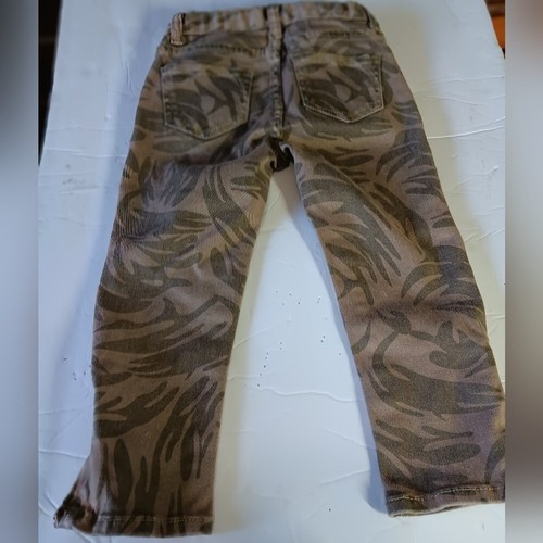 Peek dungarees kids camo palm pattern jeans green Grey zipper legs size 4 - Picture 5 of 5