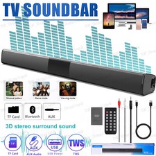 TV Sound Bar Home Theater Subwoofer Bluetooth Soundbar Wireless Wired Speaker UK