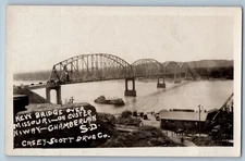 New Bridge Over Missouri On Custer Hiway Chamberlain SD RPPC Photo Postcard