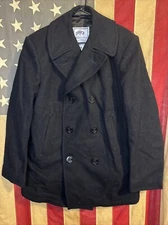 40 R - USN US Navy P PEA Mens COAT With Anchor Buttons 7124