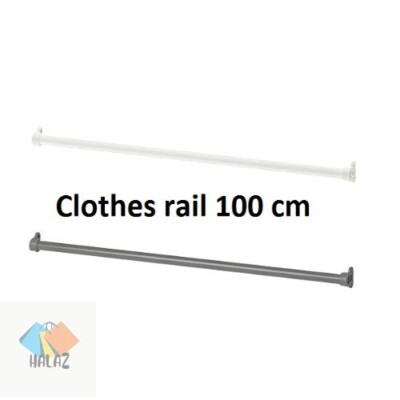 IKEA KOMPLEMENT Clothes Rail White/Dark Grey Pax Wardrobe Hanging Rail  100 cm UK